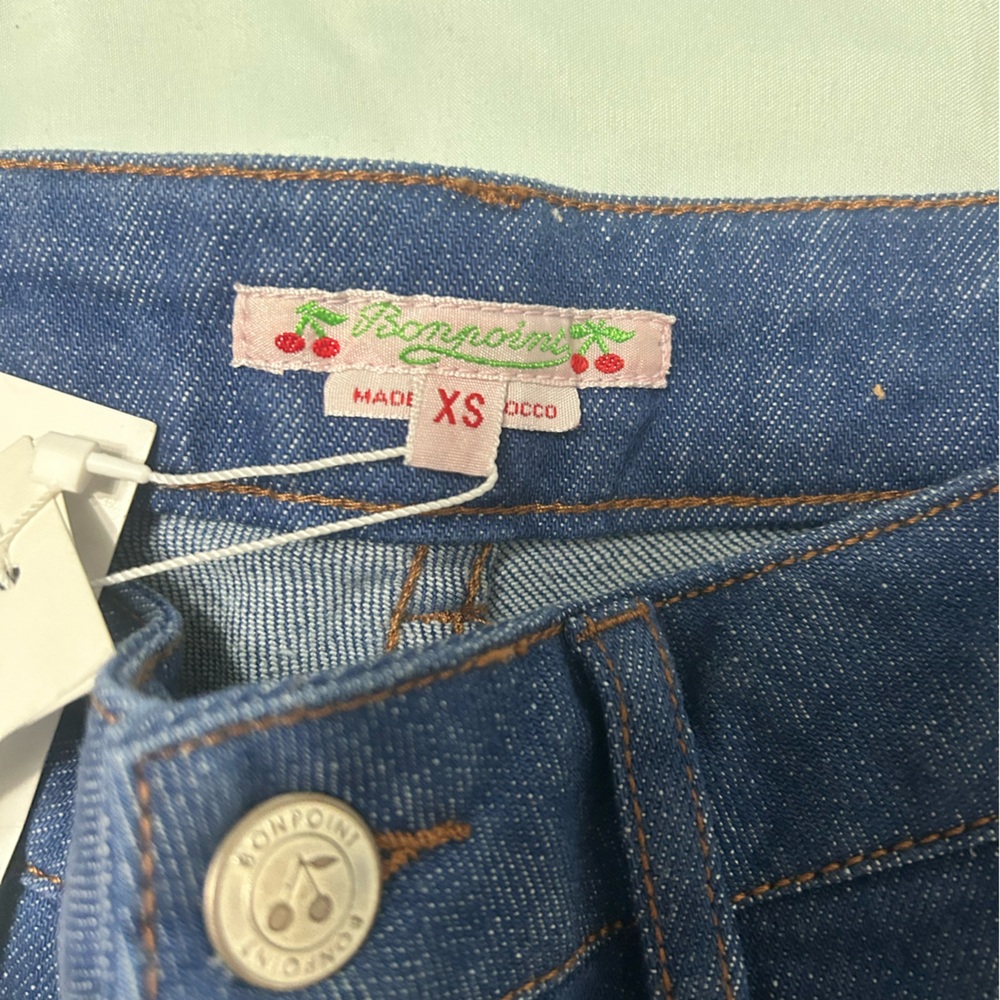 Bonpoint Blue Flare Wide Leg Jeans - Picture 3 of 11